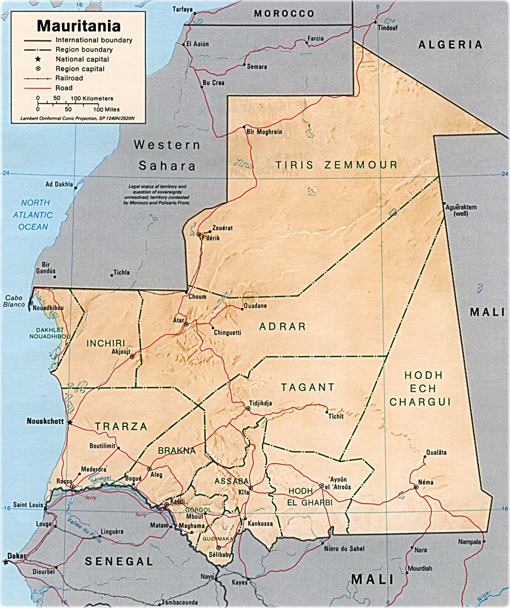 Image result for mauritania map