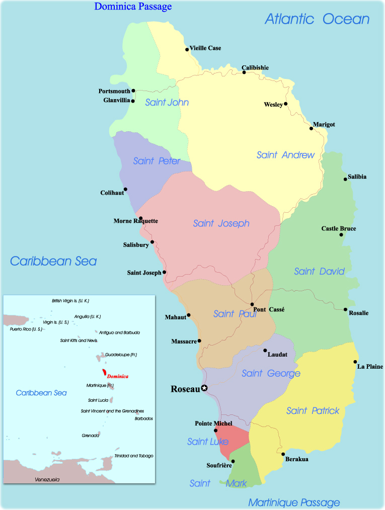 Map Dominica political