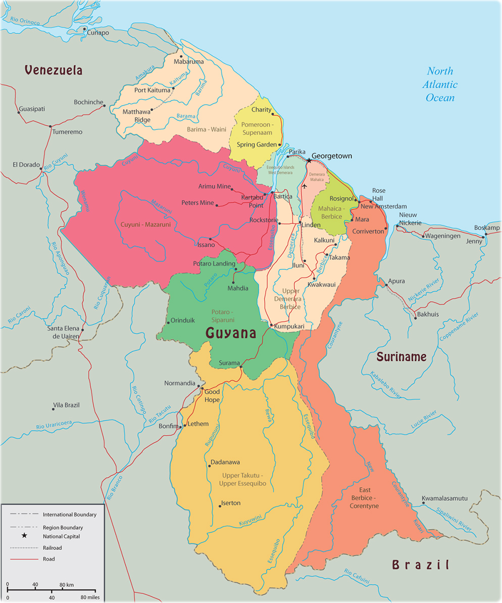 Political Map Of Guyana