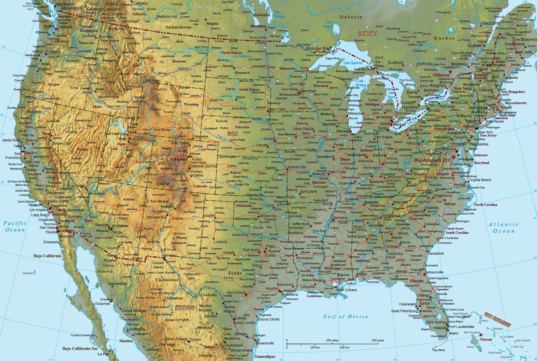 US Physical Map