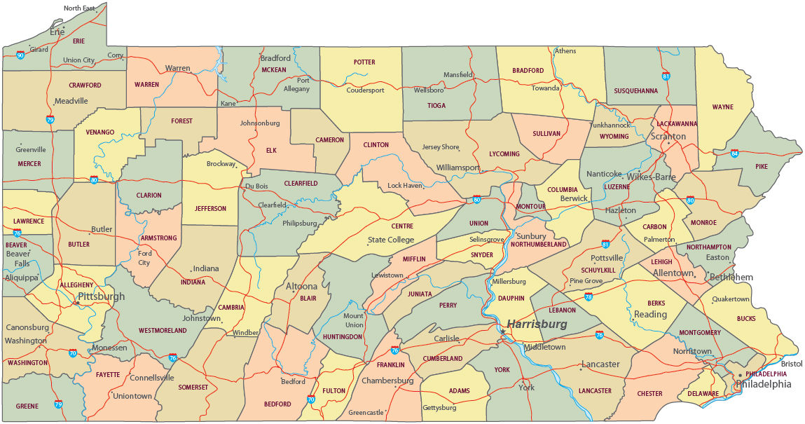 Pennsylvania political map