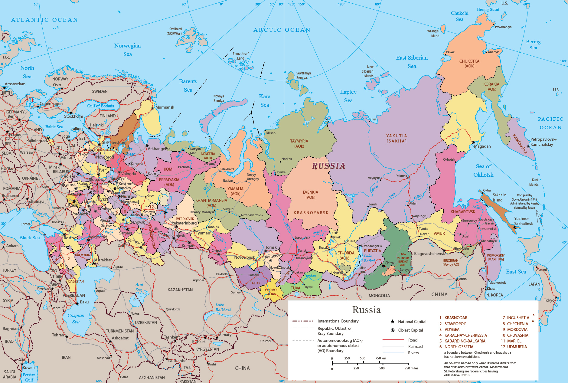 Map Russia - Travel Europe
