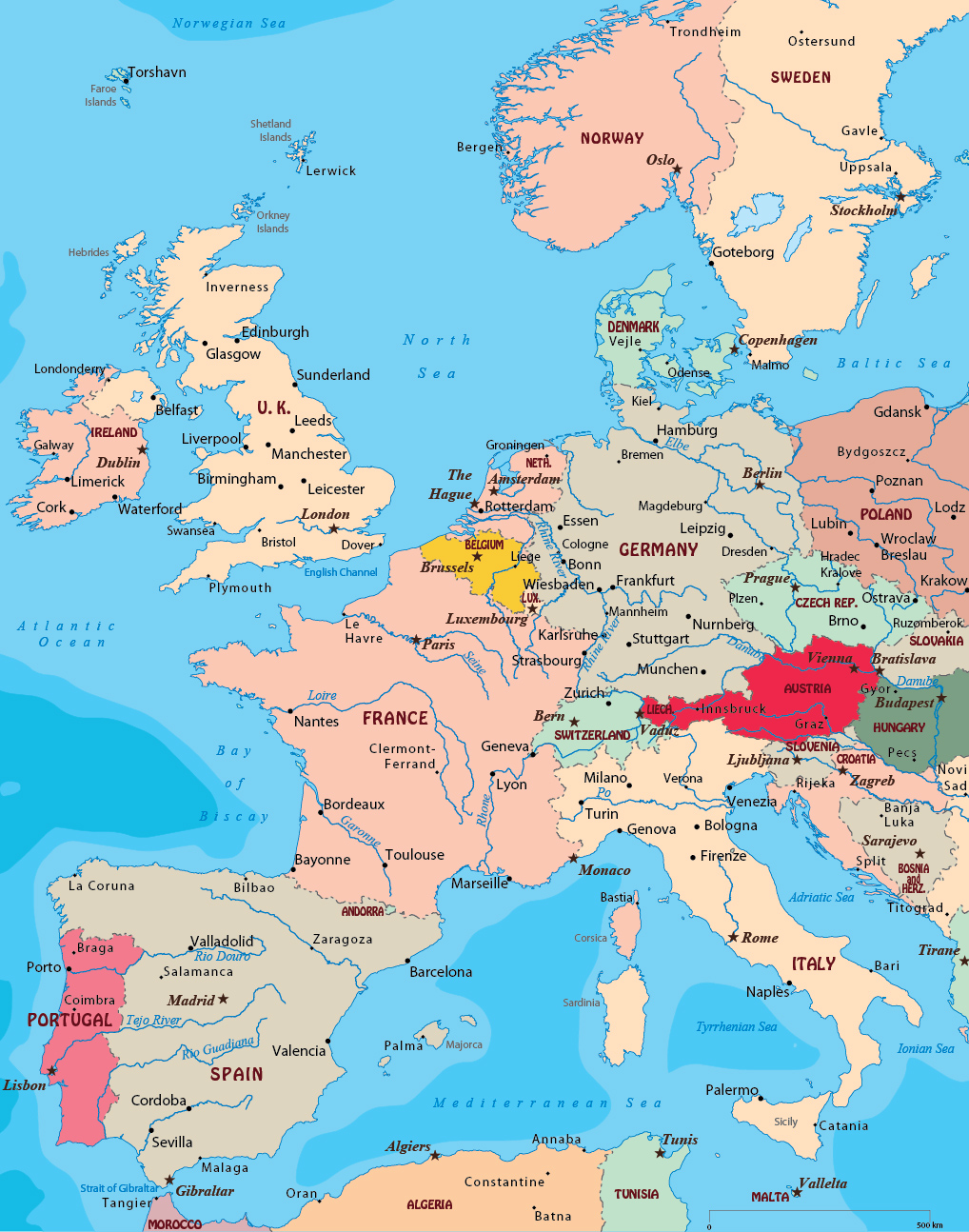 Map West Europe