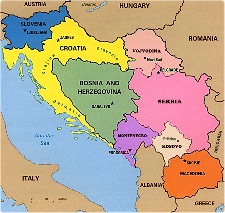 Map Of Former Yugoslavia