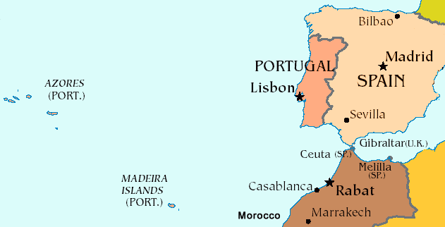 Porto Portugal map - Porto on map of Portugal (Southern Europe