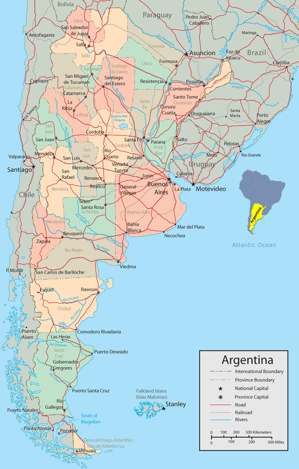 Map of Argentina, Buenos Aires