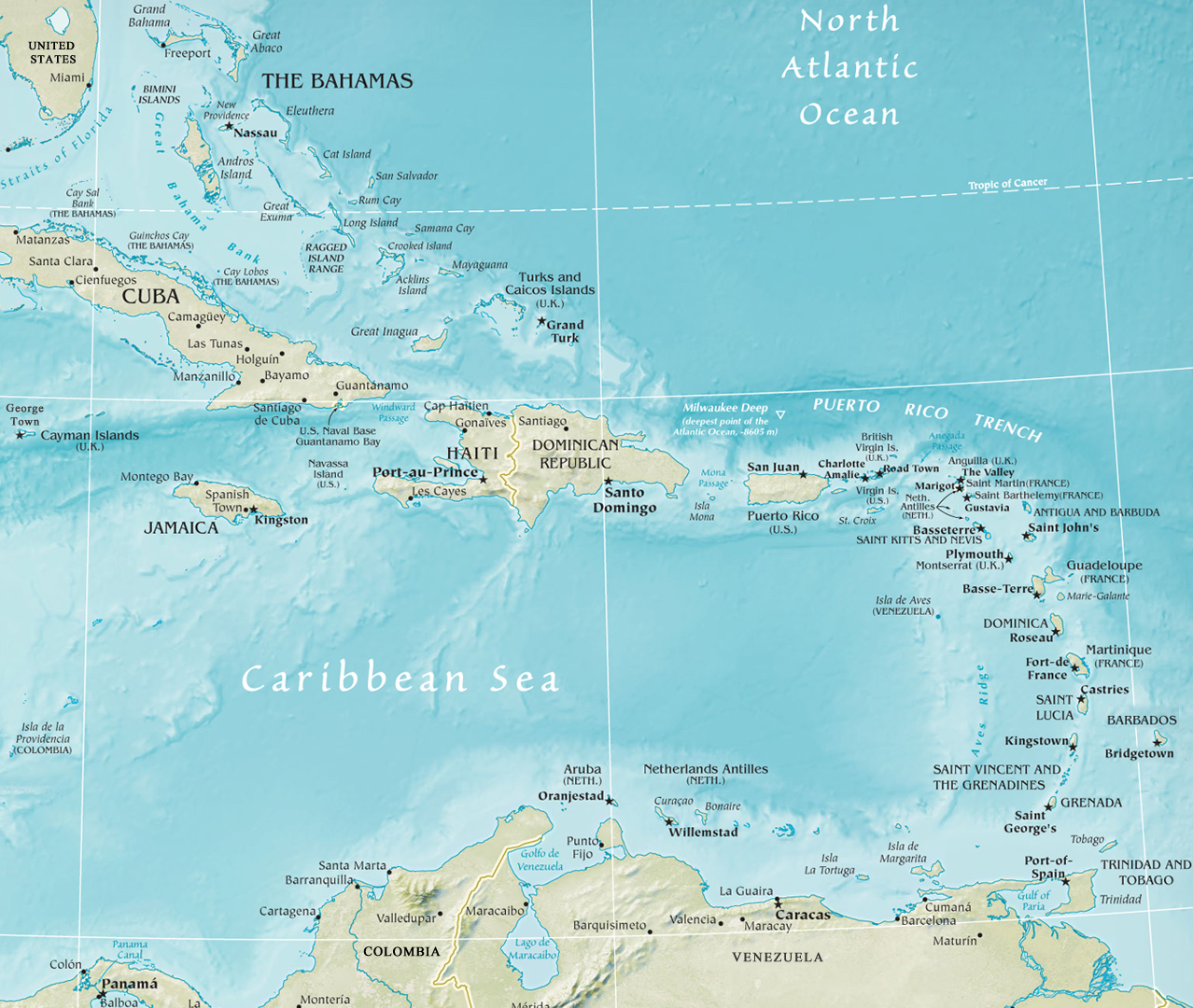 Caribbean Map 