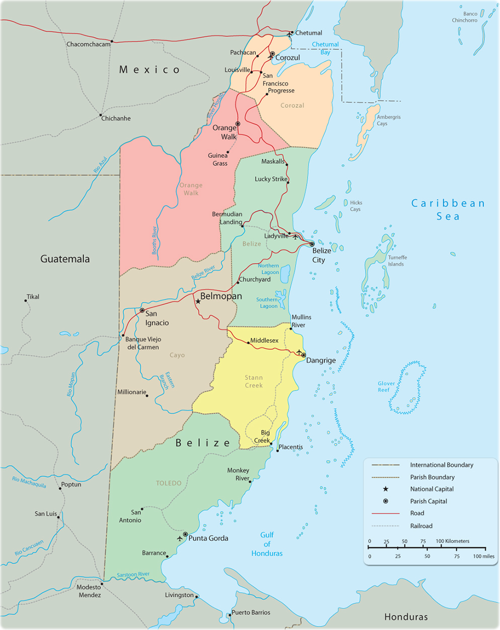 Map Belize