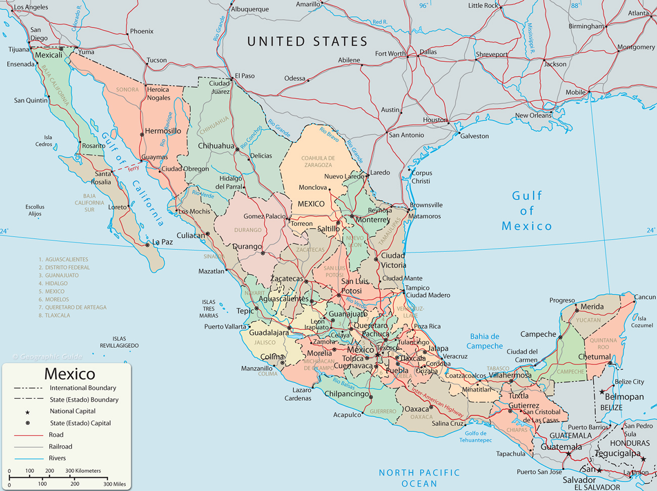 cancun karta Map of Mexico   Baja California, Cancun, Cabo San Lucas cancun karta