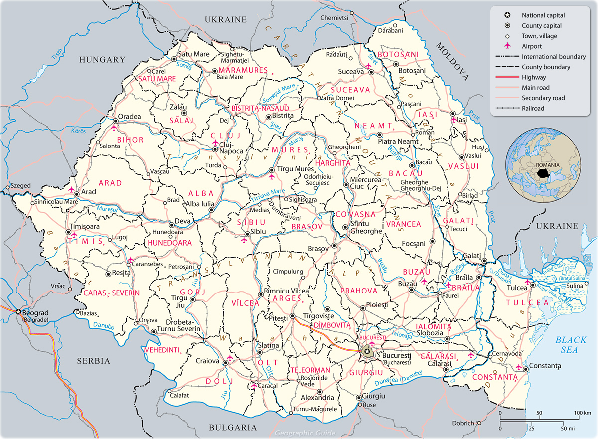 Map Romania