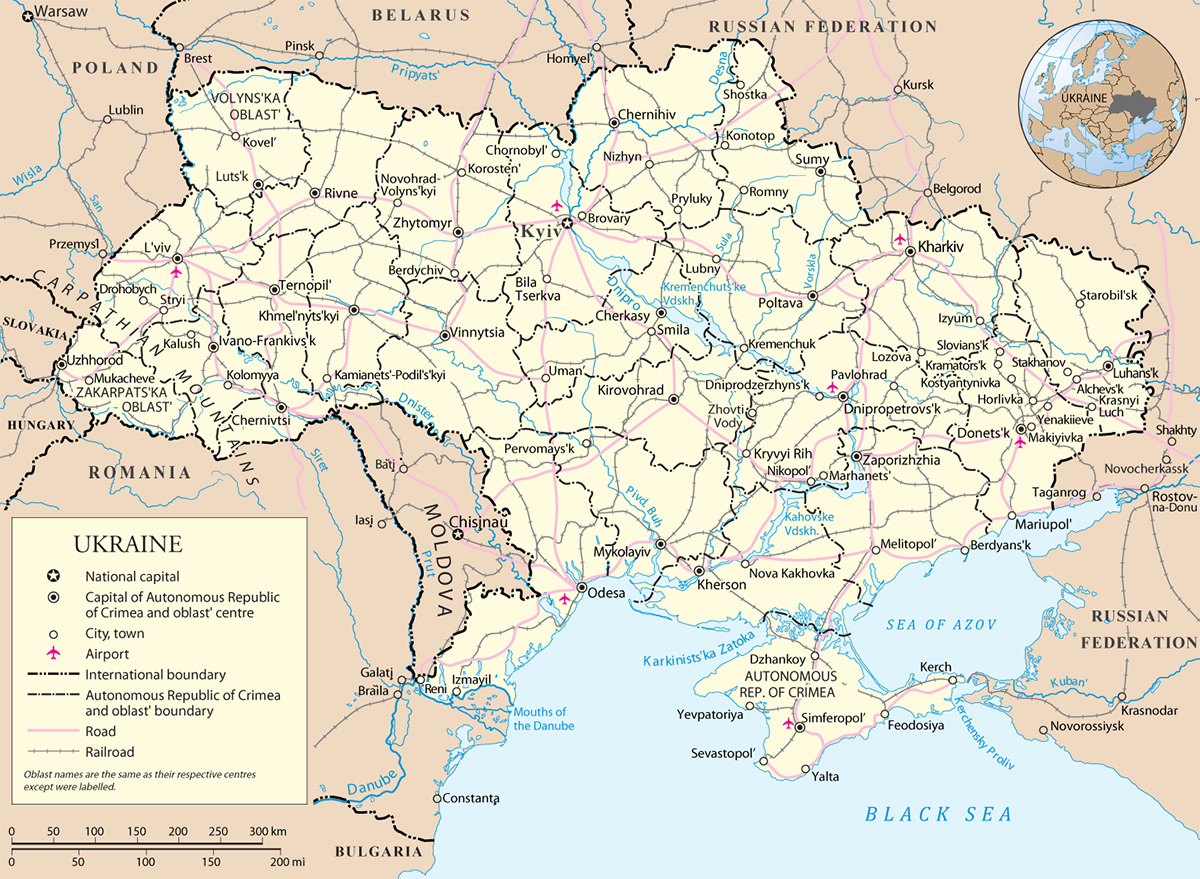 Map Ukraine - Travel Europe