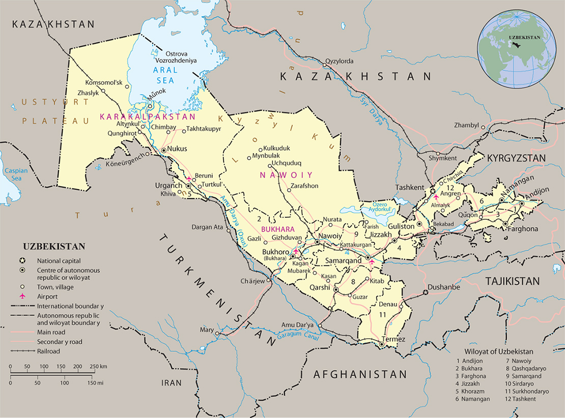 Map Uzbekistan