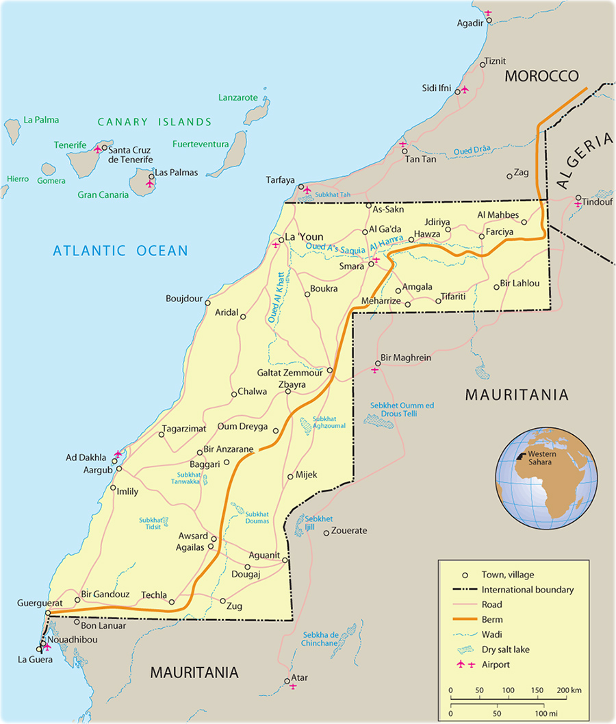 Map Western Sahara