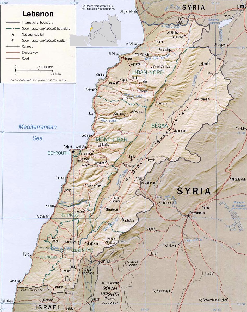 Lebanon map
