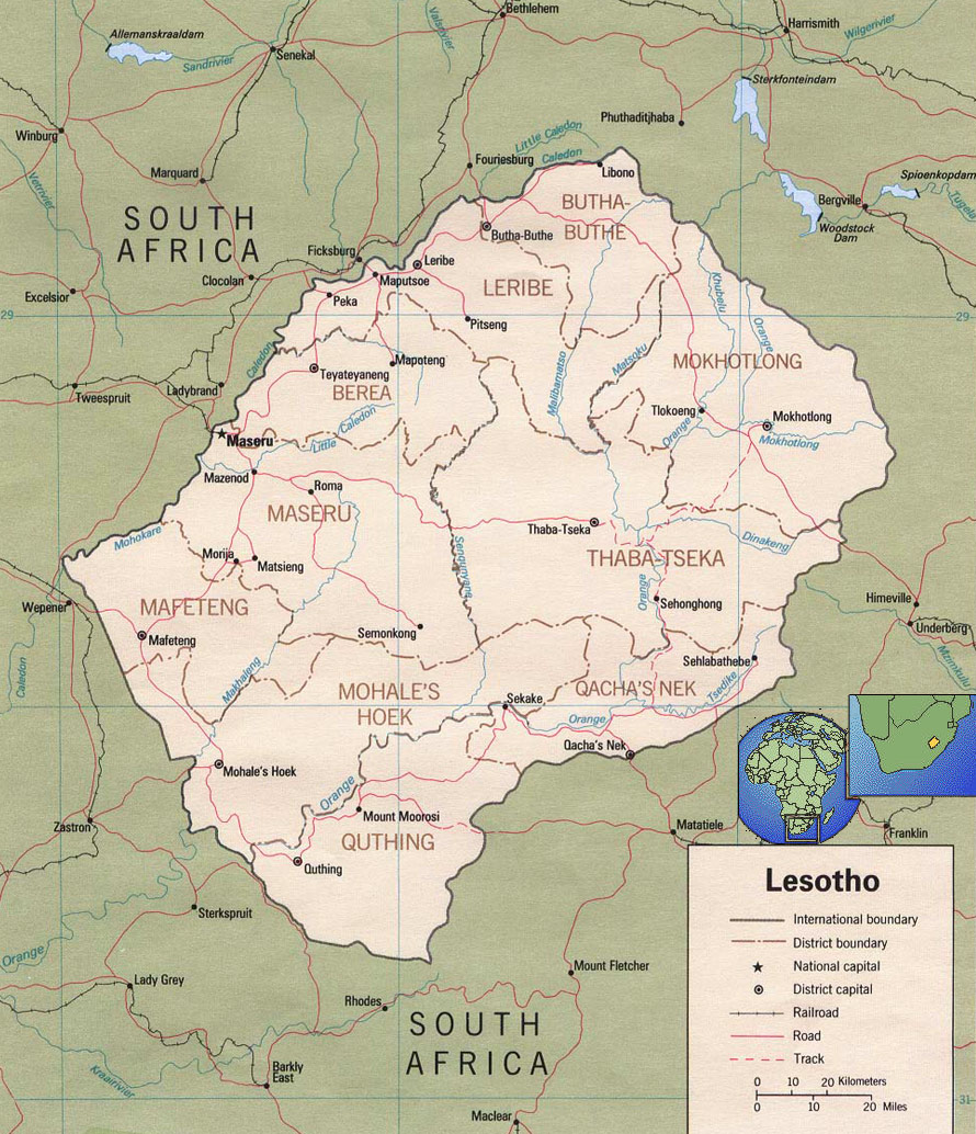 Lesotho map