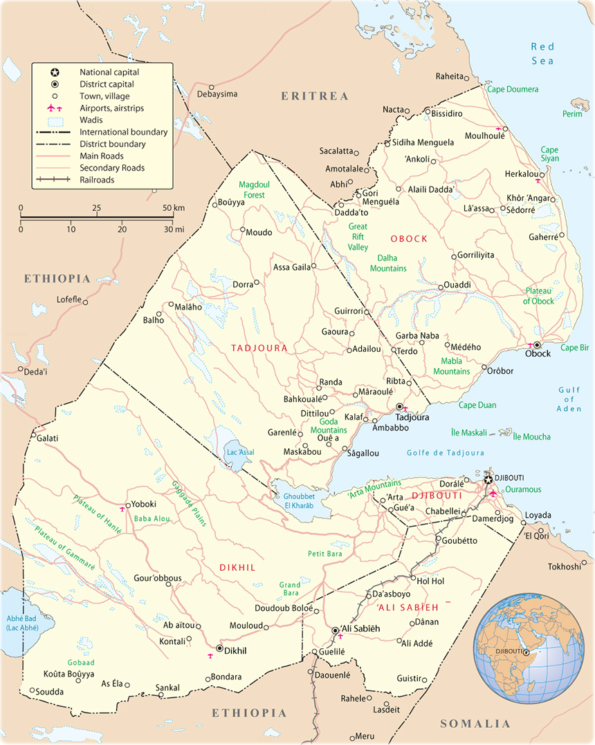 Map Djibouti
