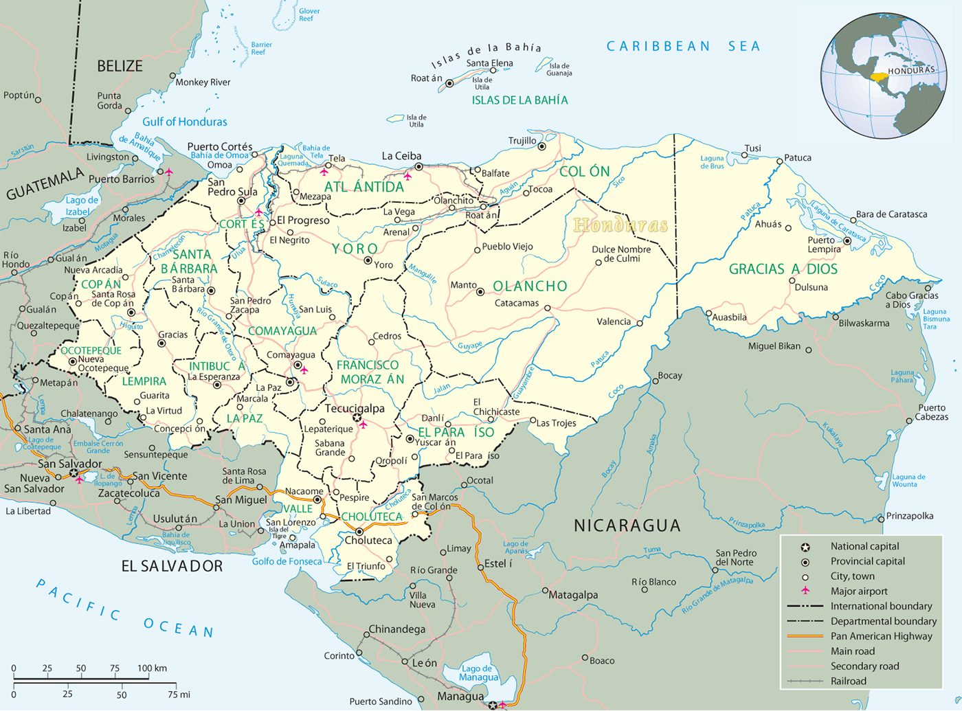 Map of Honduras