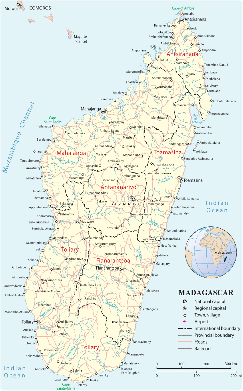 Map of Madagascar, Island - Travel Africa