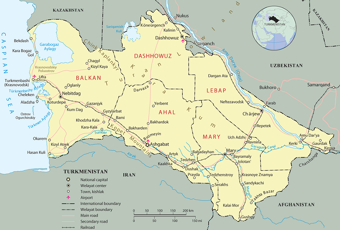 Map Turkmenistan