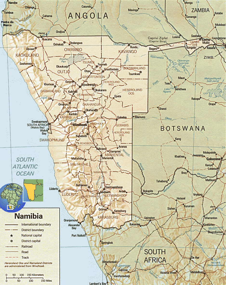Map Of Namibia Namib Desert Travel Africa