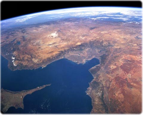 Mediterranean Sea and central Turkey