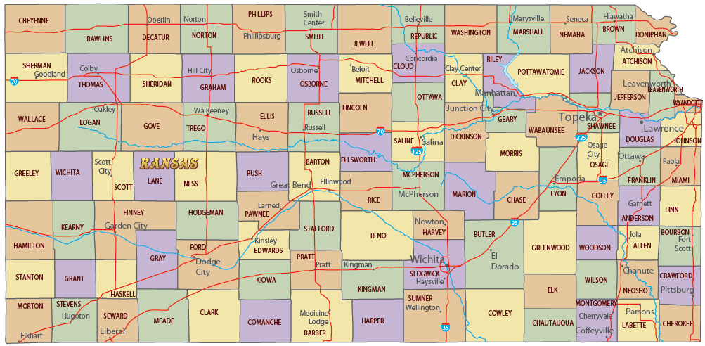 Kansas political map