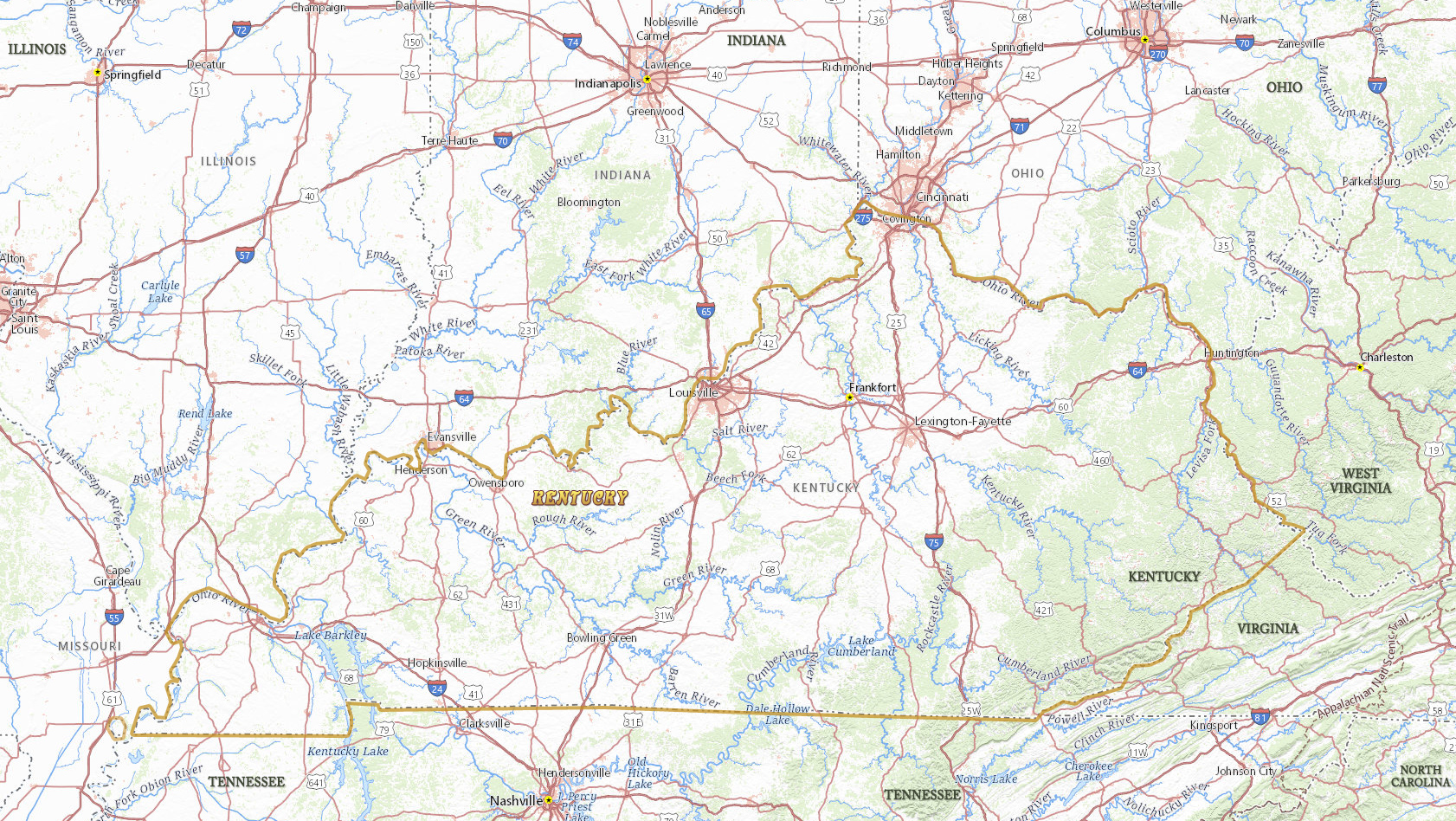 Kentucky map