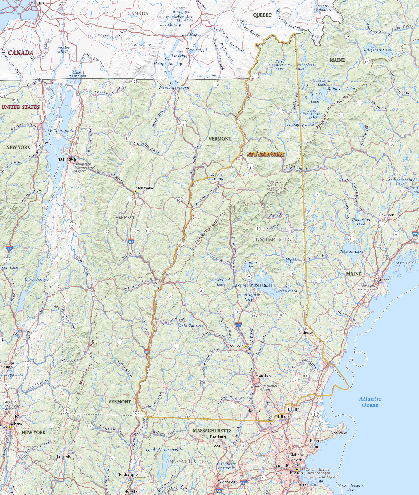 Map New Hampshire