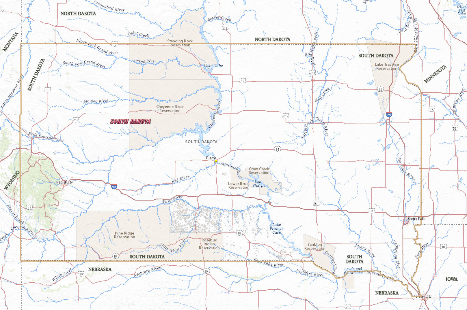 Map South Dakota