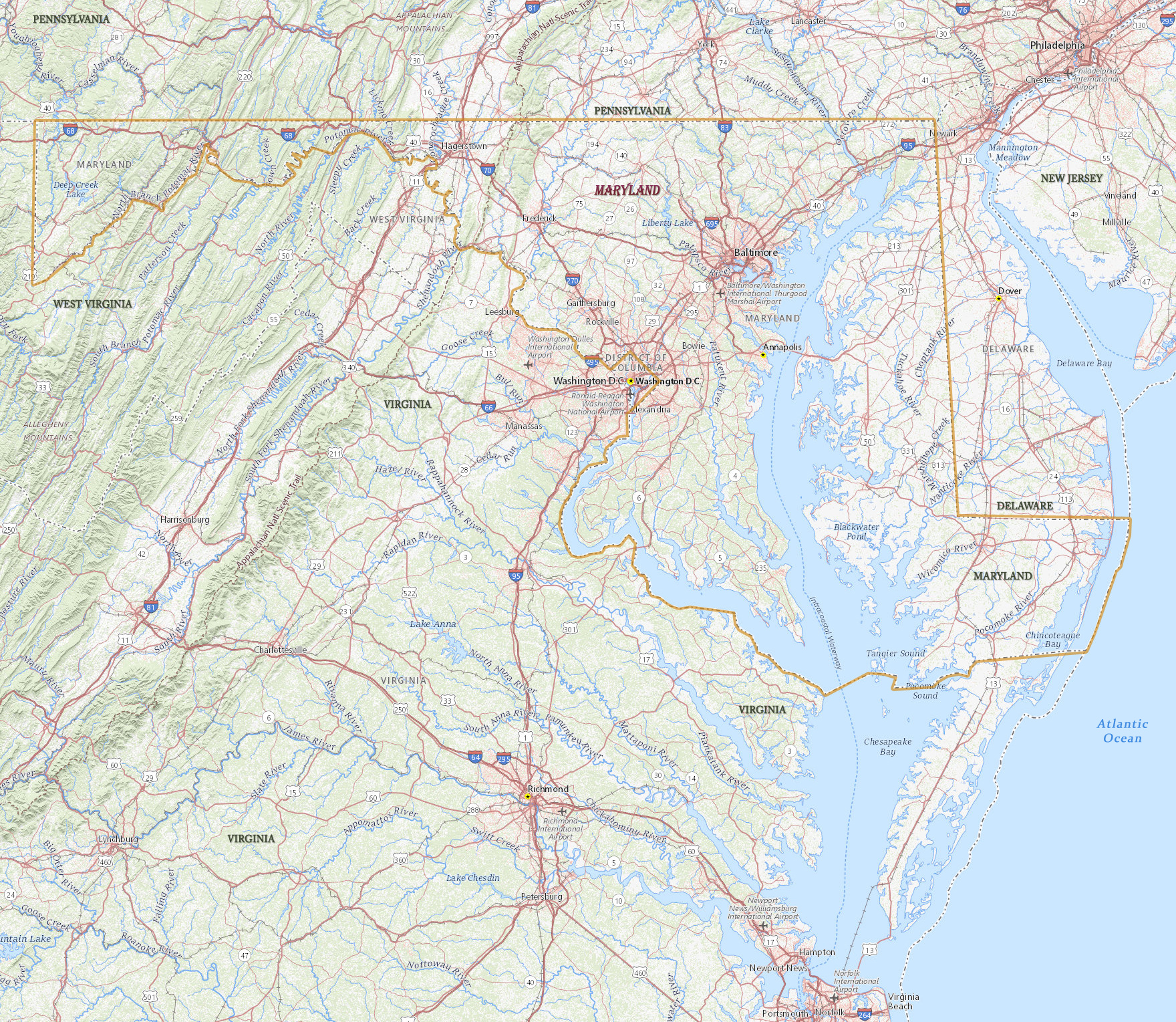 Maryland map