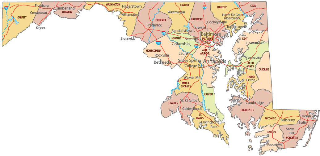 Political Map Maryland  