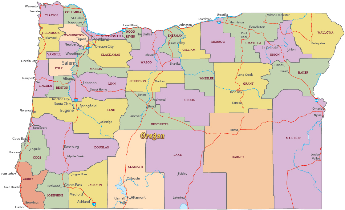 Oregon Political map