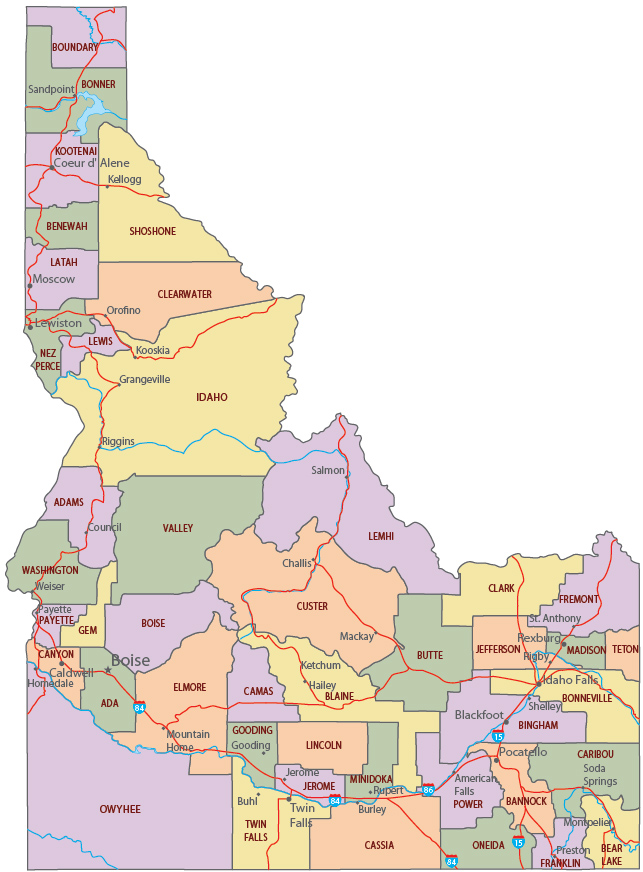 Political Map Idaho