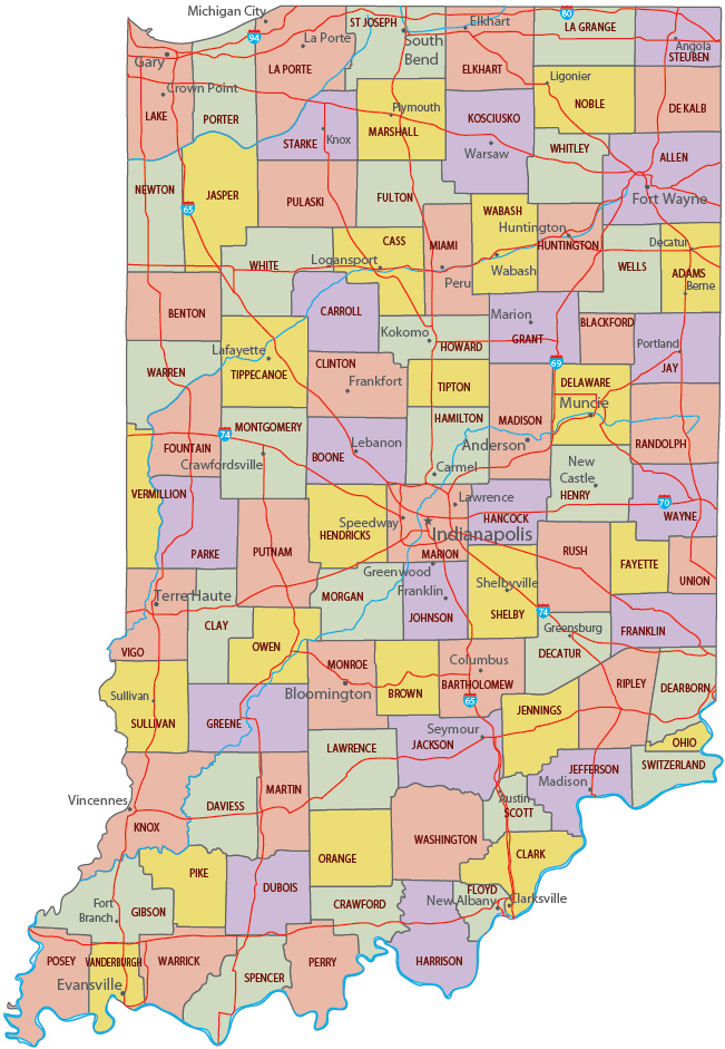 Political Map Indiana 