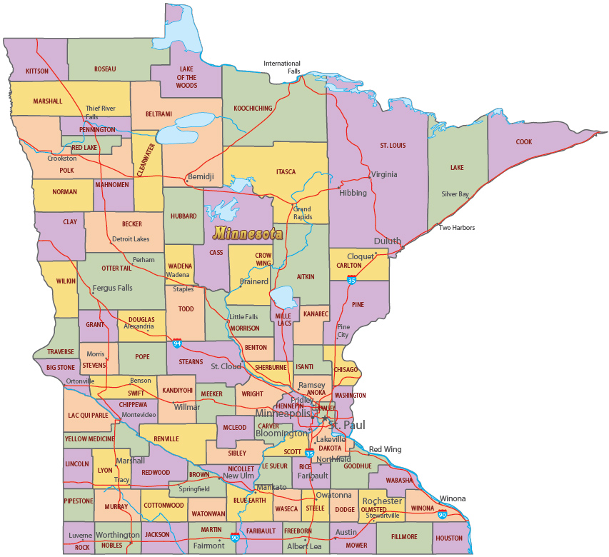 Political Map Minnesota