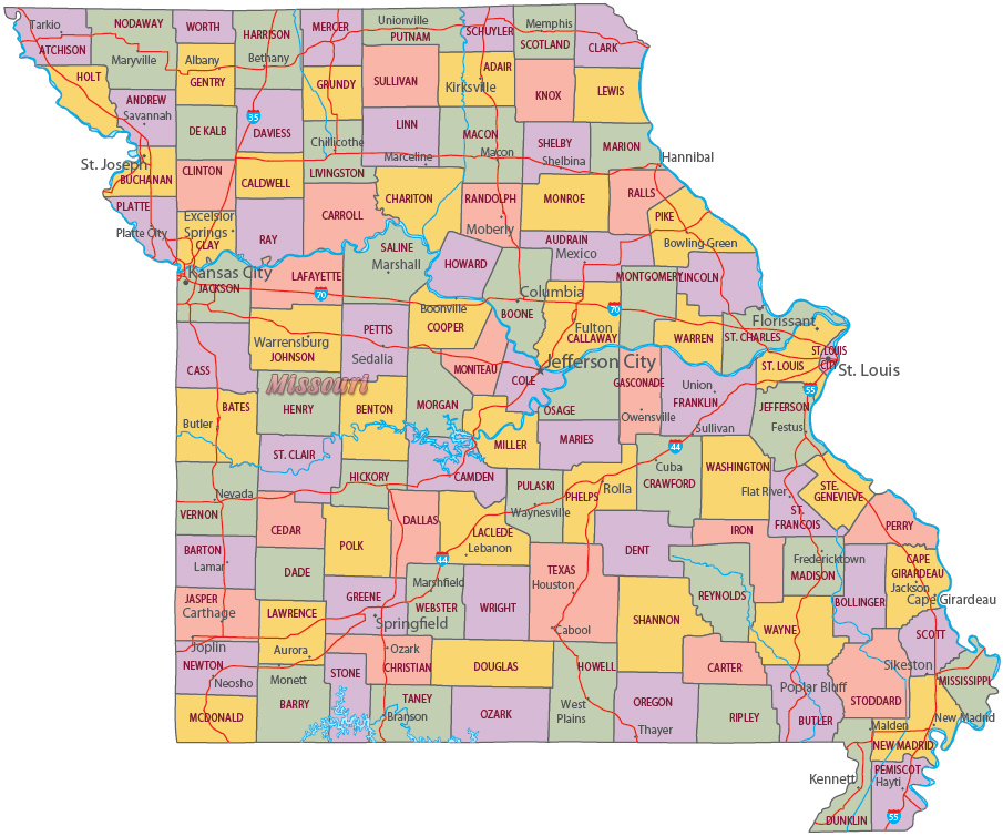 Political Map Missouri