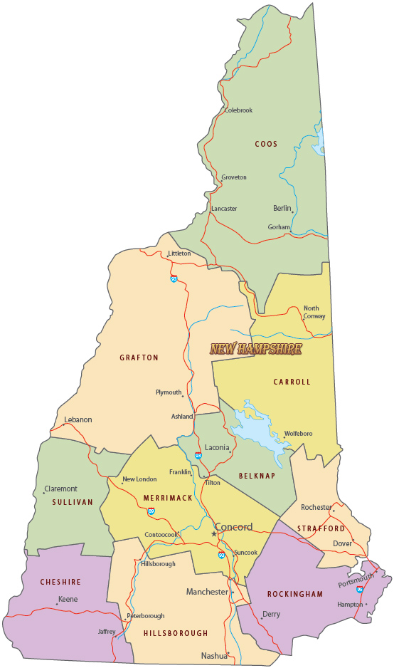 Political Map New Hampshire