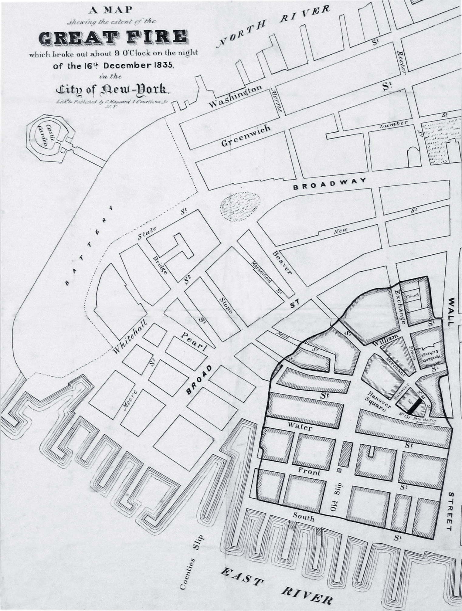 Map Great Fire 1835