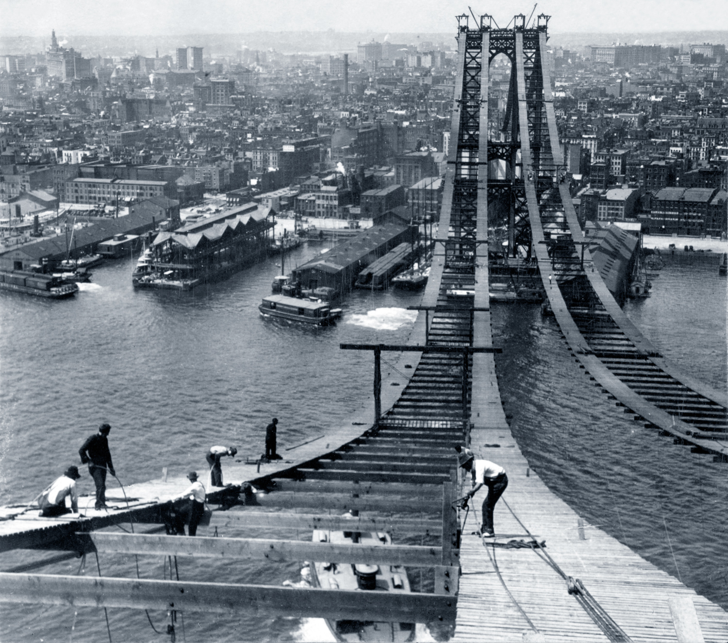 Manhattan Bridge construction