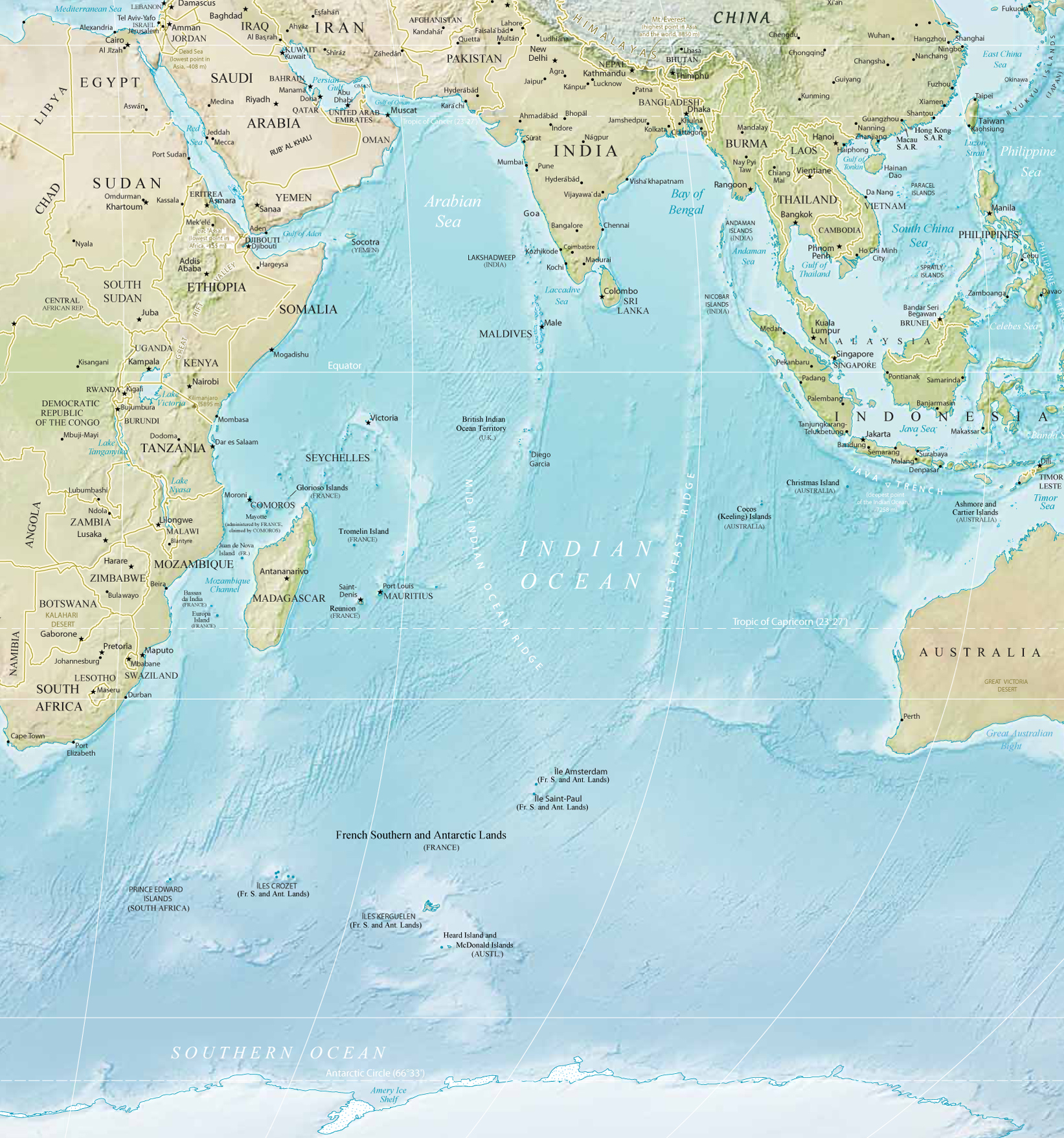 Indian Ocean map