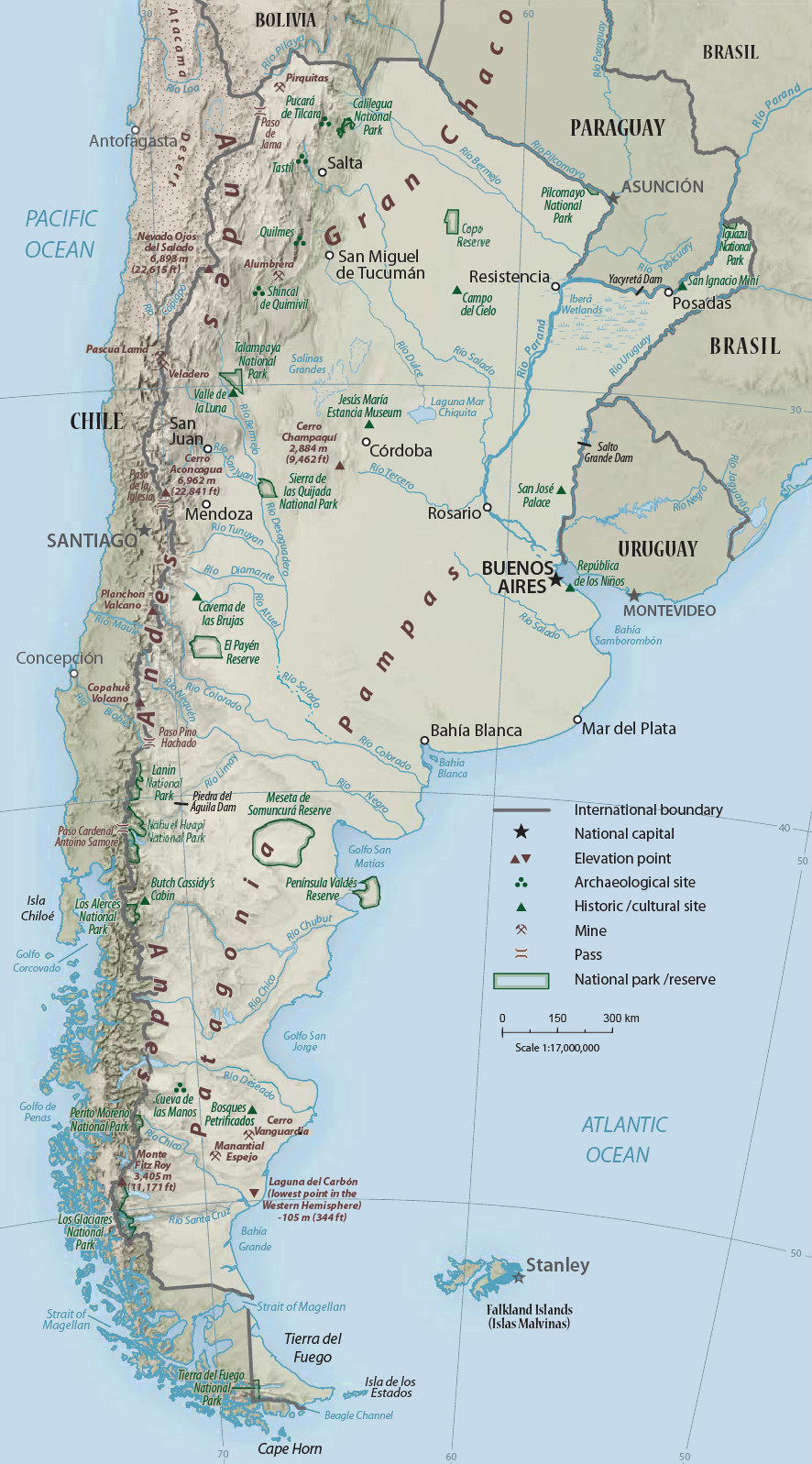 Argentina Physical map