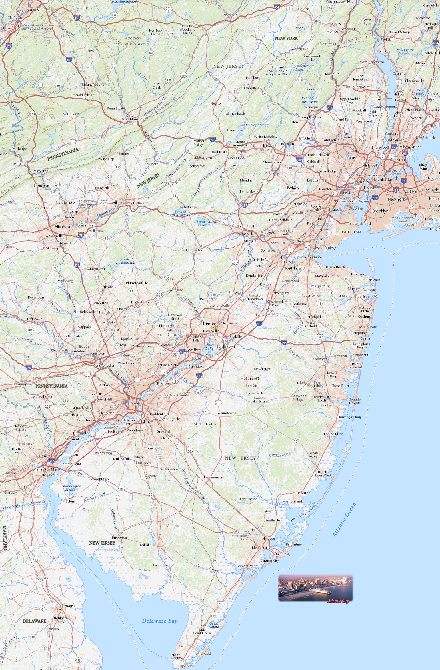 Where is New Jersey Located in USA?  New Jersey Location Map in the United  States (US)