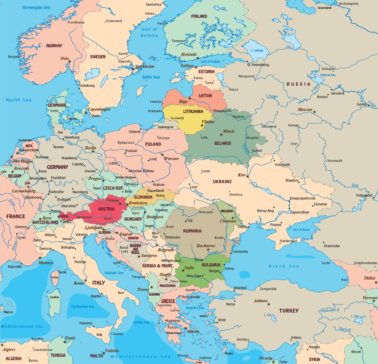 List 95+ Images map of eastern europe and middle east Sharp