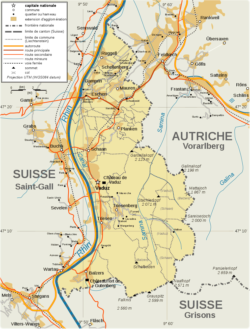 Map Liechtenstein Travel Europe
