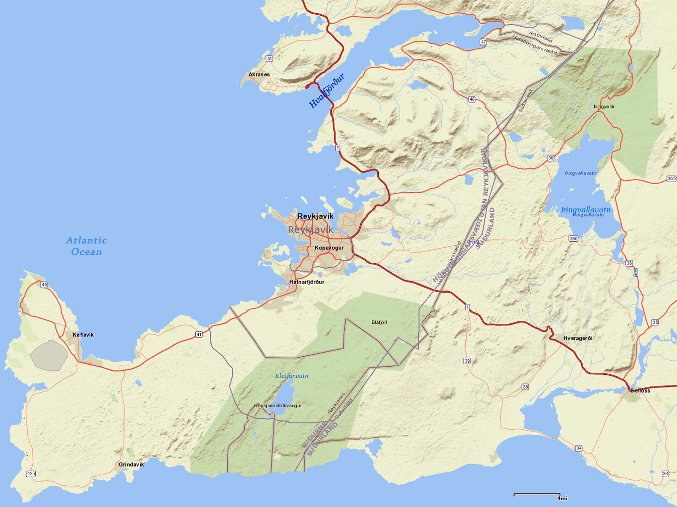 Reykjavík map