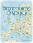 Physical map Europe