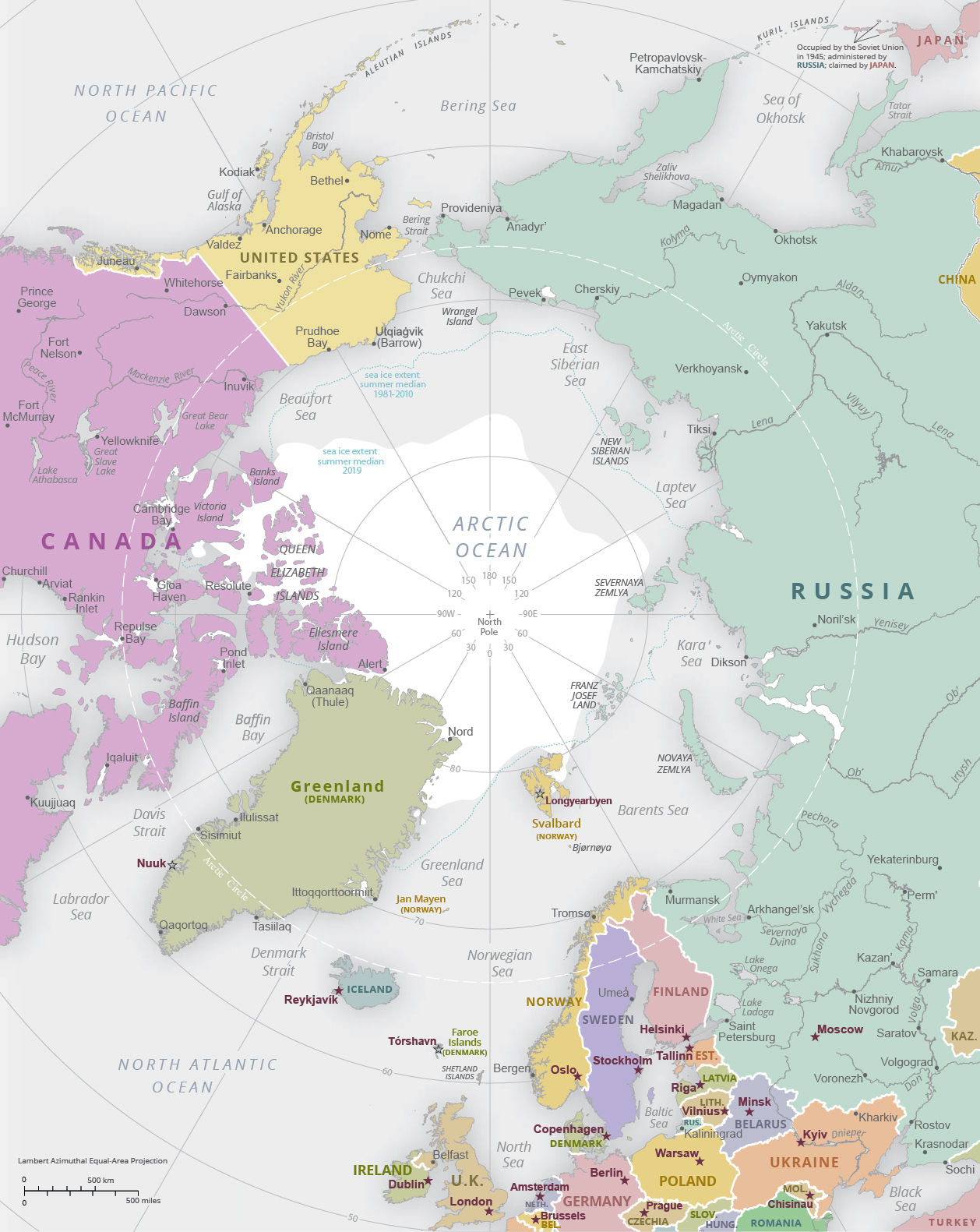 Arctic political map