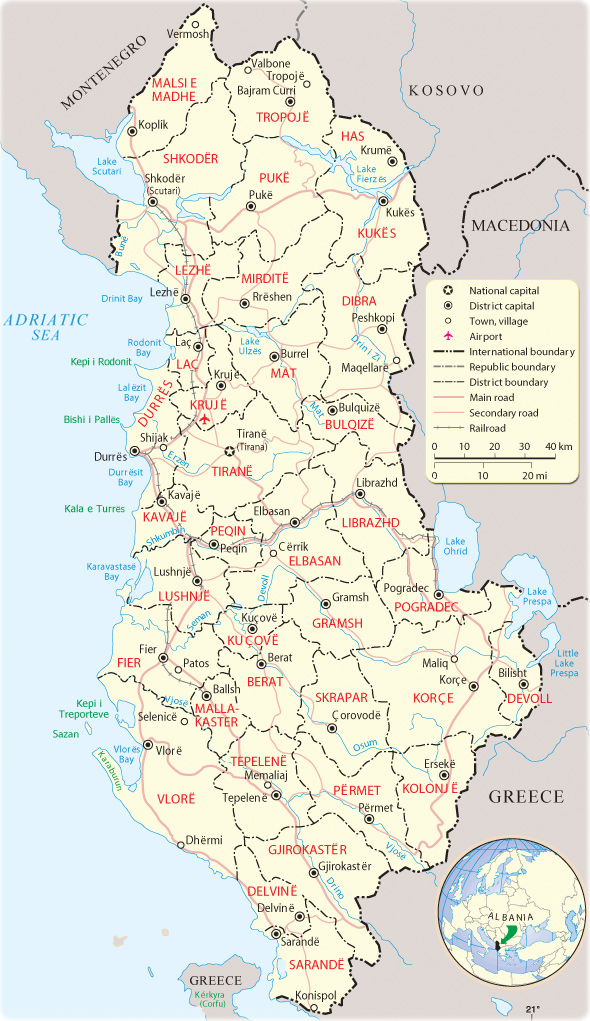 Map Albania