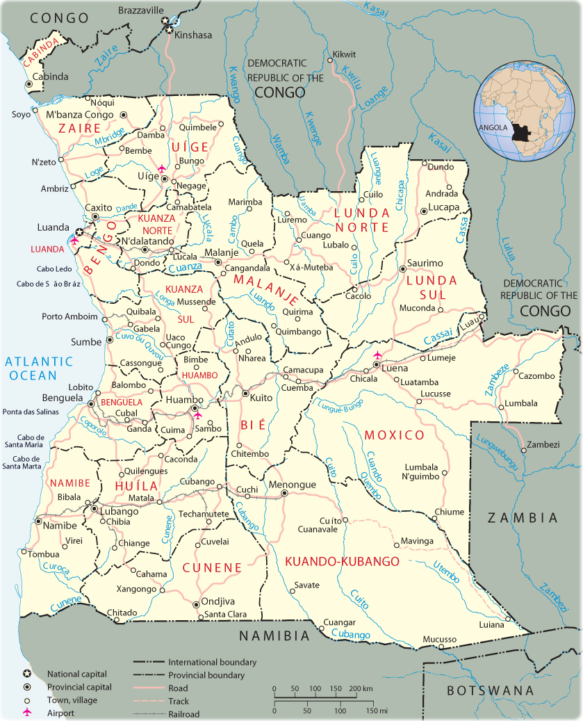 Map Angola 