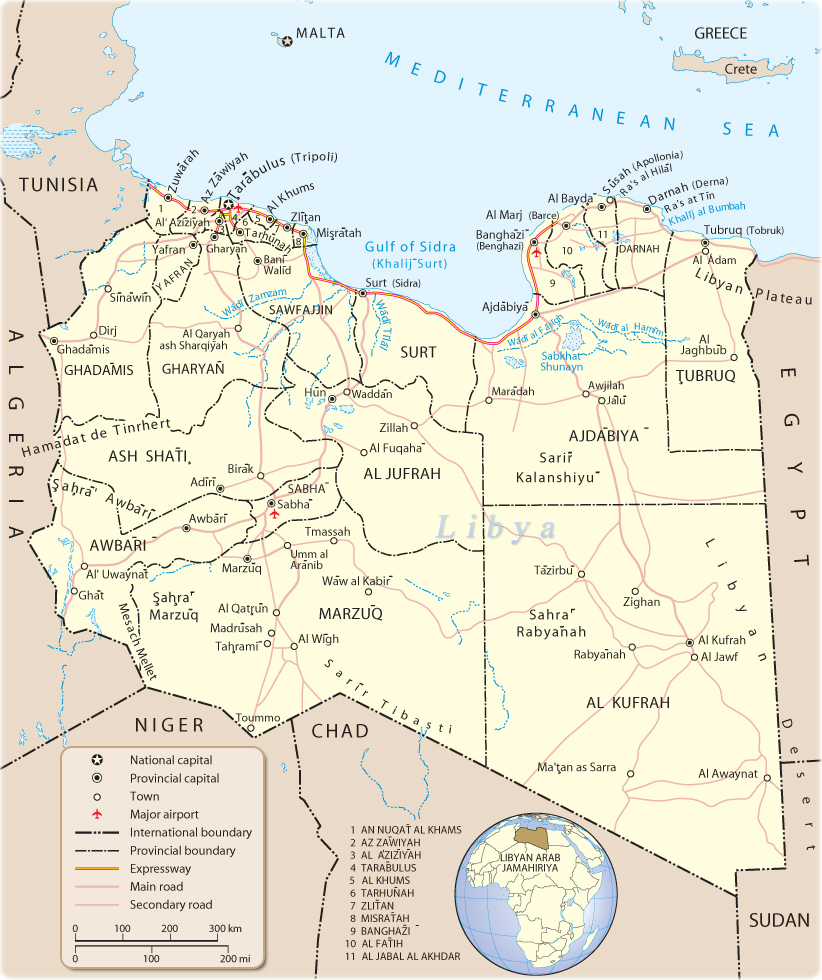 Map Libya